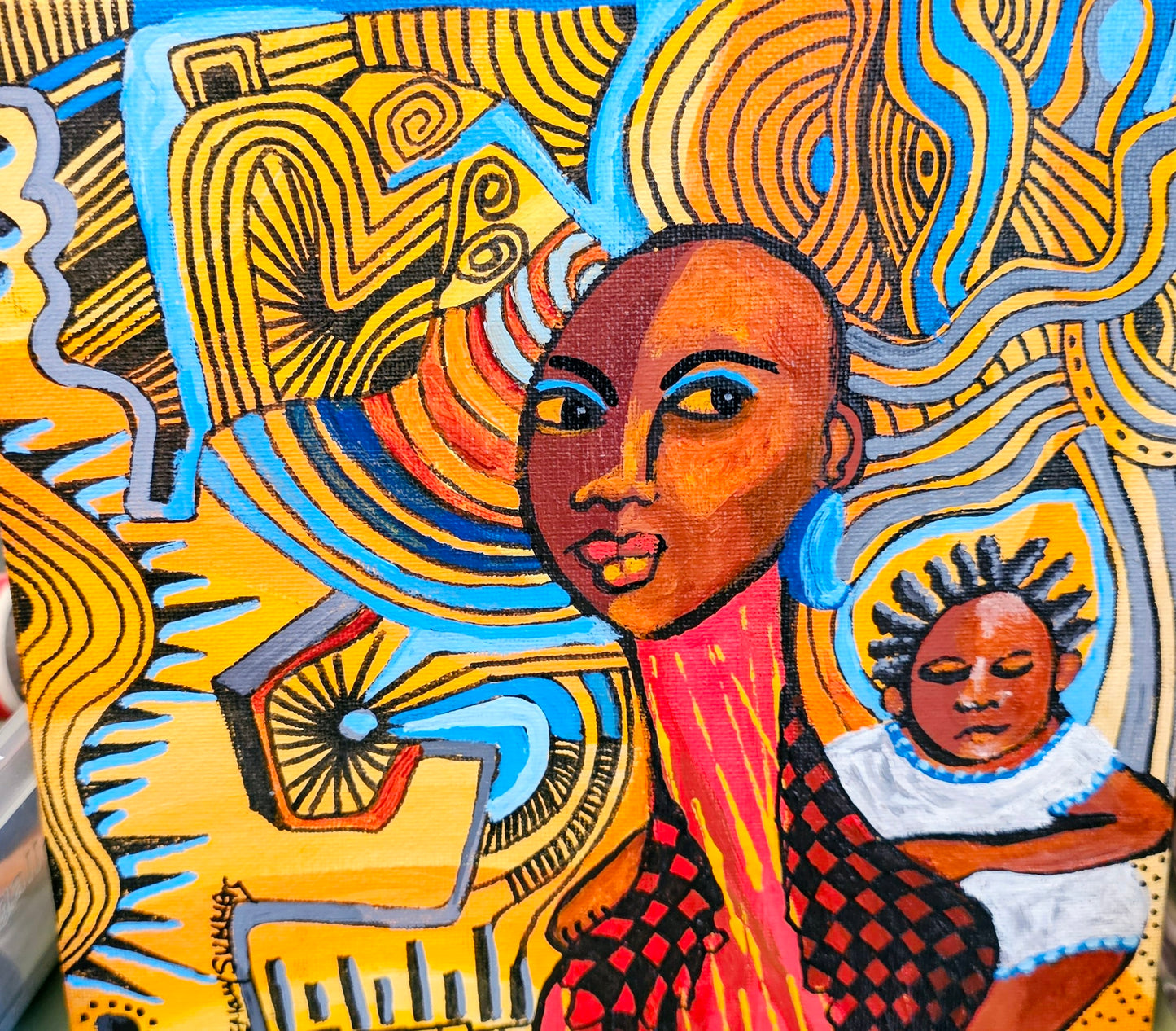Three Shades of Grace #2 8x8 inches/canvas board/ acrylic