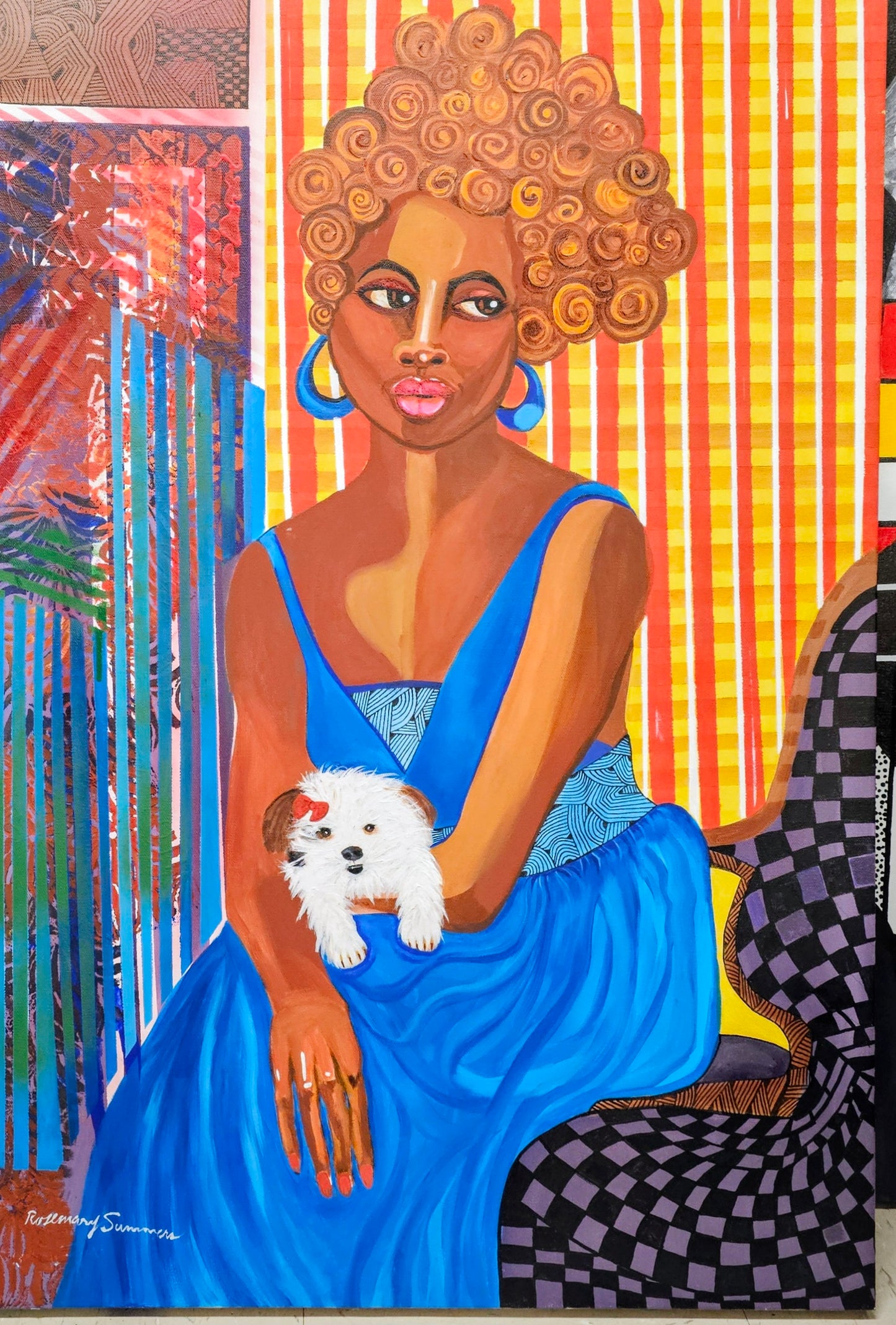Beauty and her Puppy-24x36 inches/acrylic
