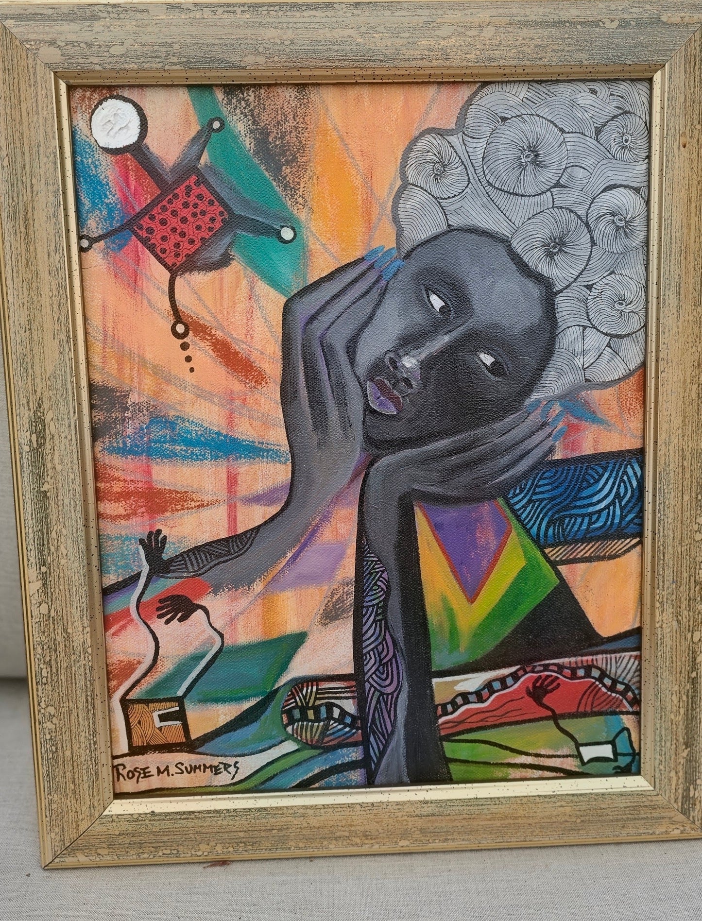Missing Africa! 14 x 17 inches framed ready to hang/acrylic