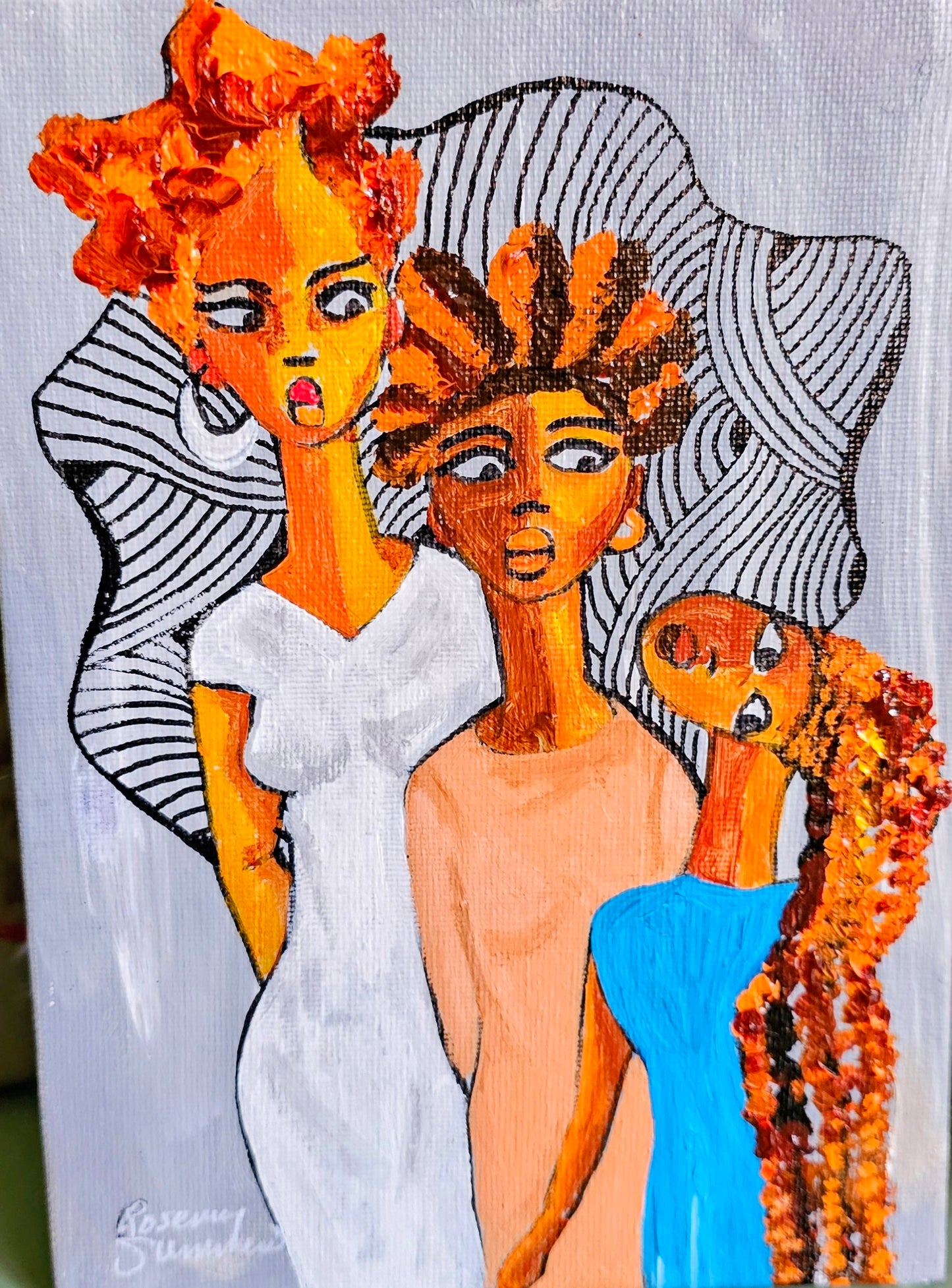 The Kute Family Series #1 -acrylic on canvas 5x7 inches