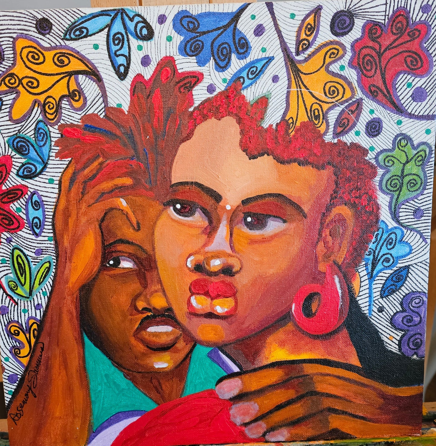 Closer Than Words! 12x12 inches on canvas board-acrylic