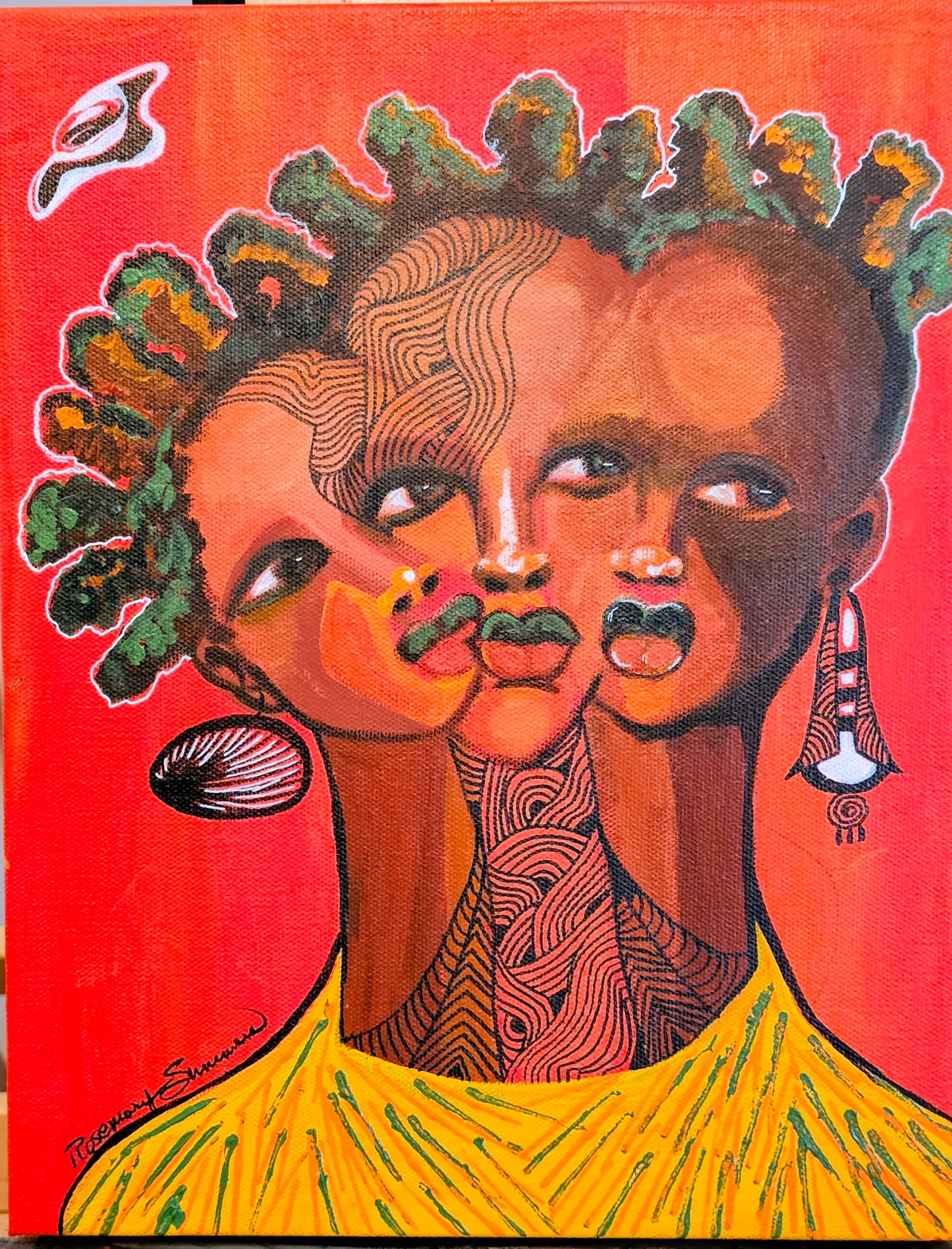 Three Shades of Grace #5 canvas board/ acrylic