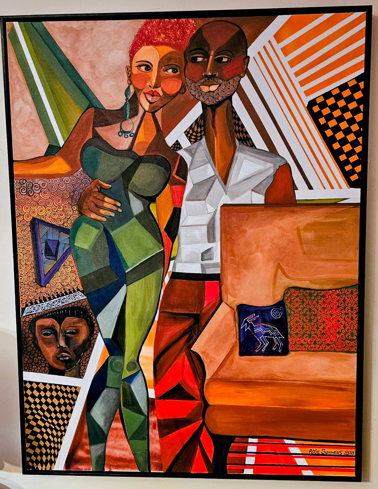 Date Night at Home! 47x37x2 inches framed and ready to hang. Acrylic