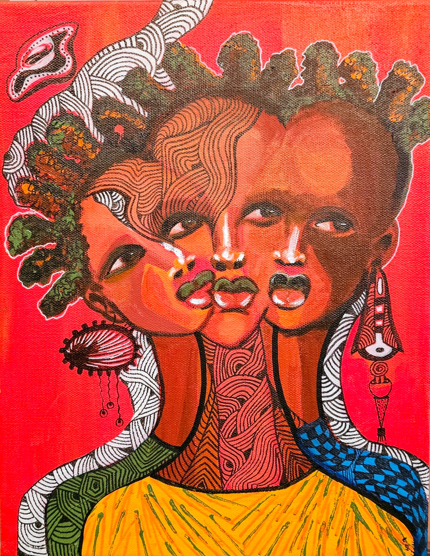 Three Shades of Grace #5 canvas board/ acrylic