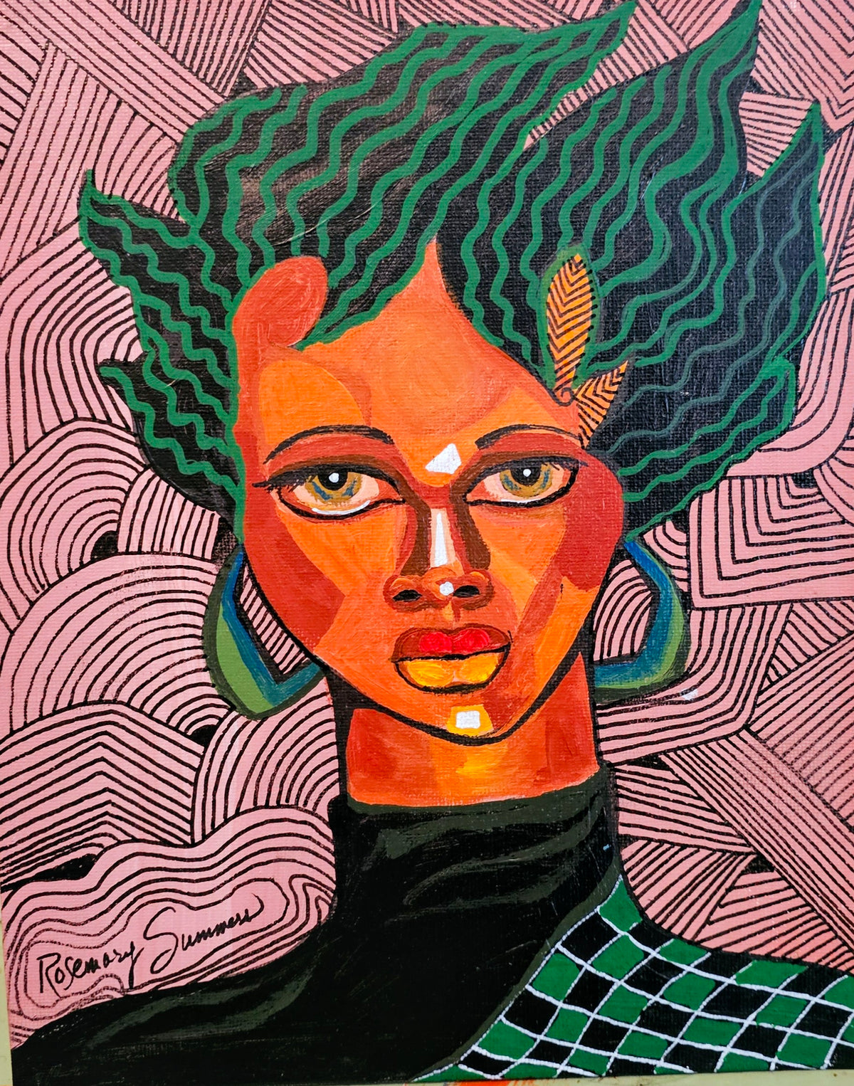 Pretty Gurls #4 8x10 inches on canvas board /acrylic