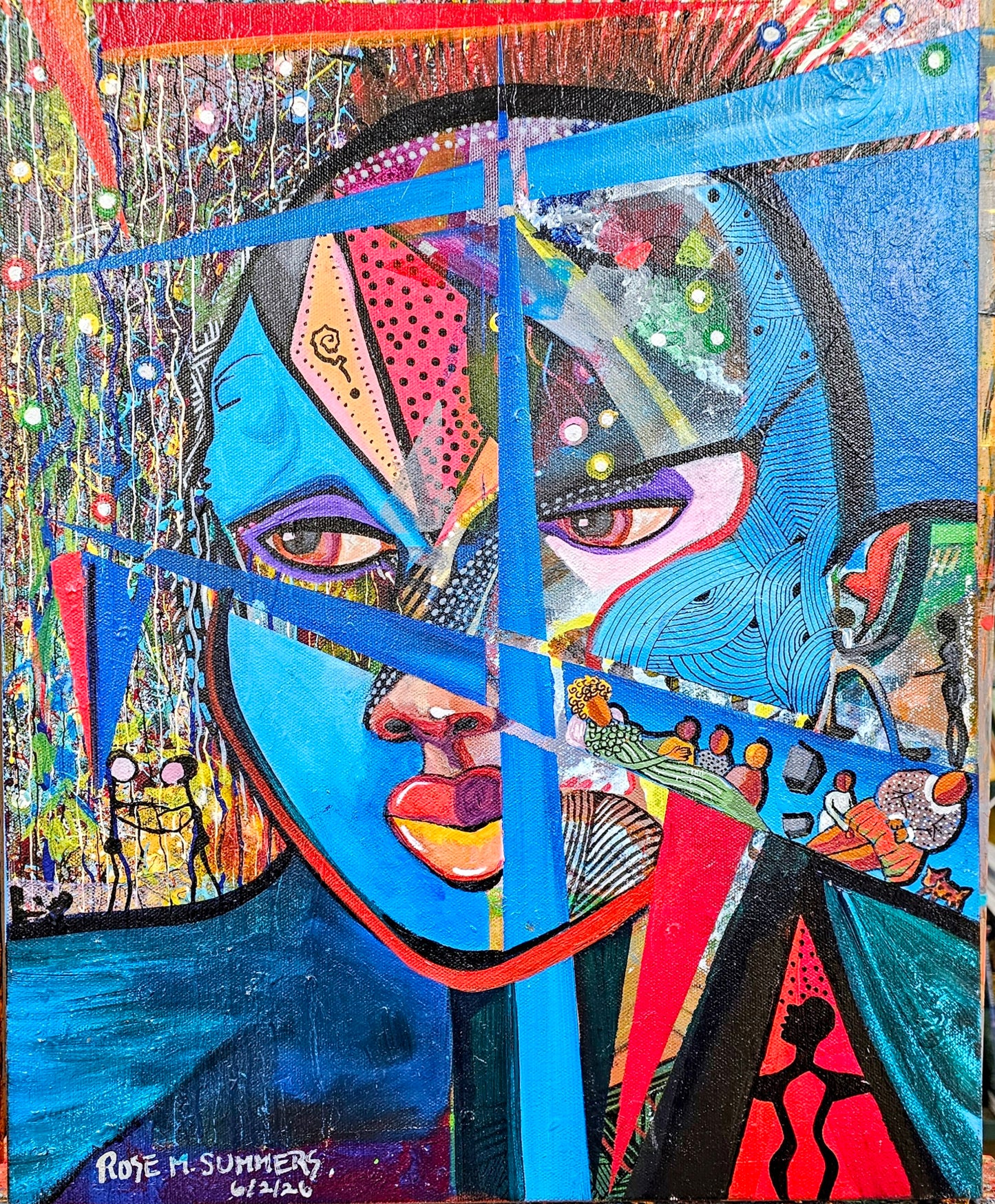 'Pieces of My Tomorrow' 16x20 inches-acrylic and ink