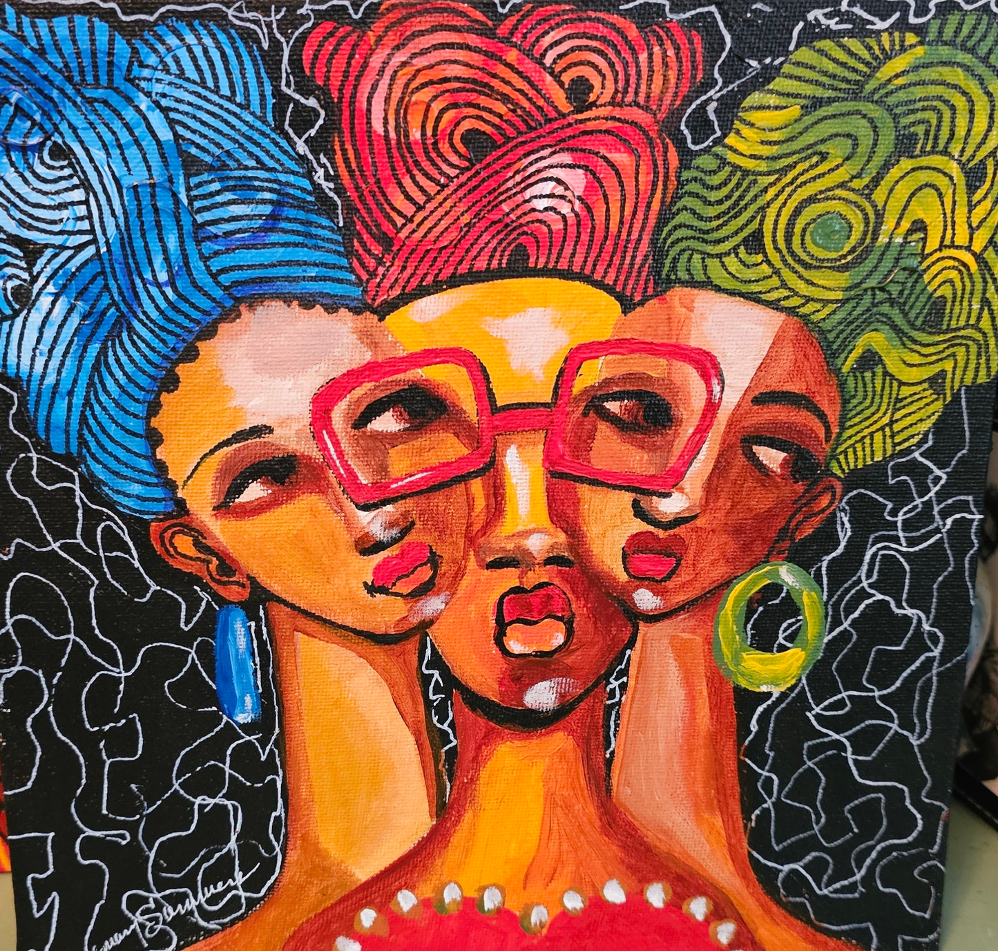 Three Shades of Grace #1 8x8 inches /canvas/acrylic