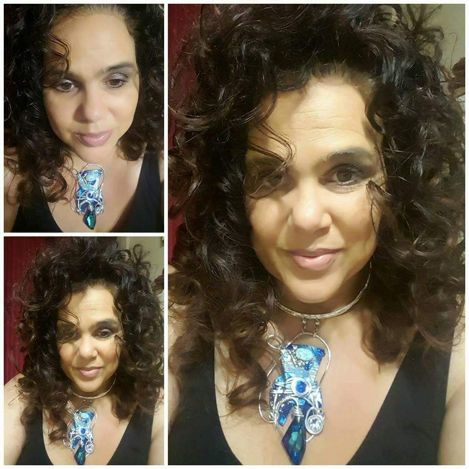 Cobalt blue Swarovski necklace Tama Coleman Collection