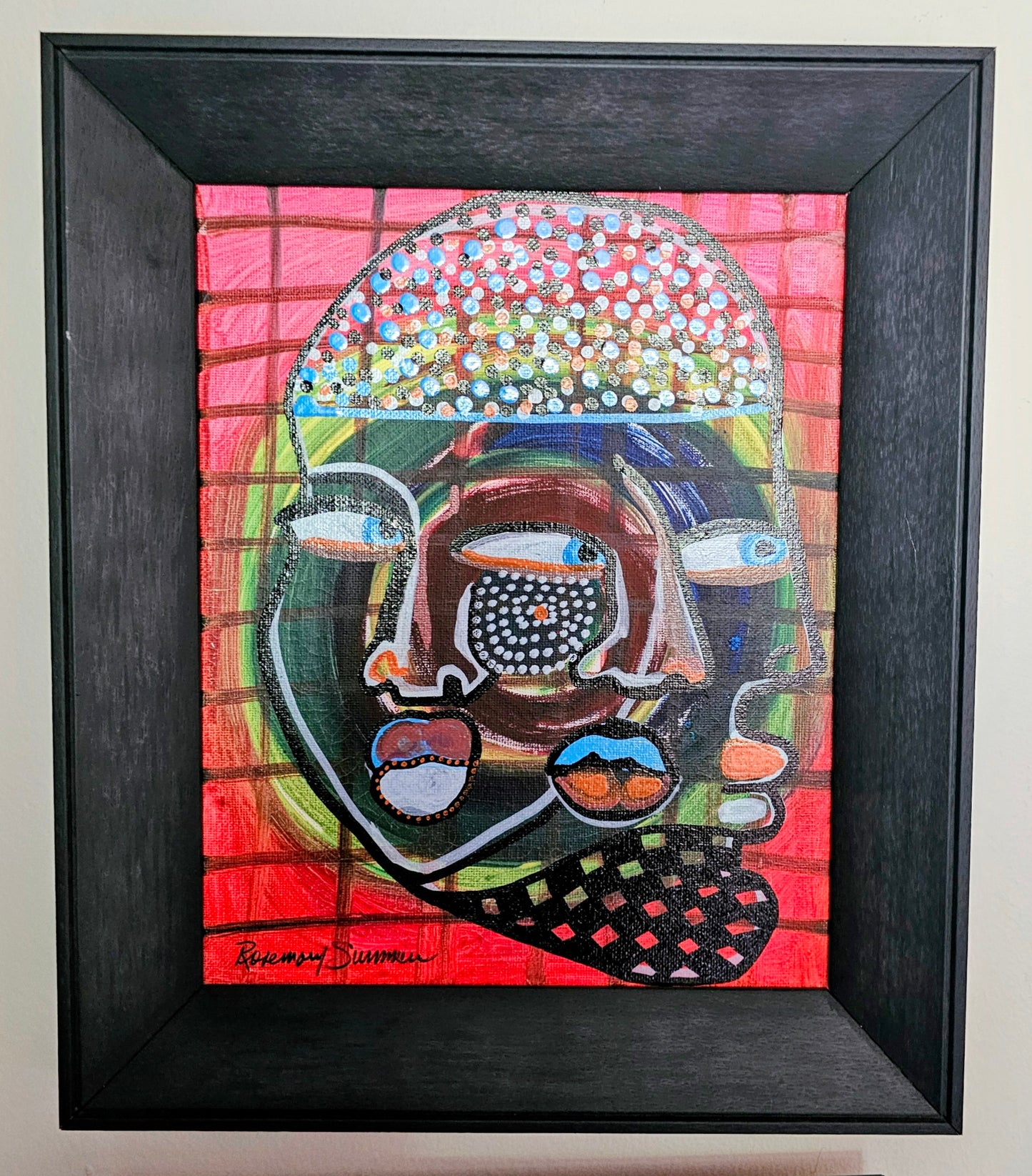 Triple Treat!  Size:  11x12 inches- framed-paper backed & ready to hang. Original painting Acrylic