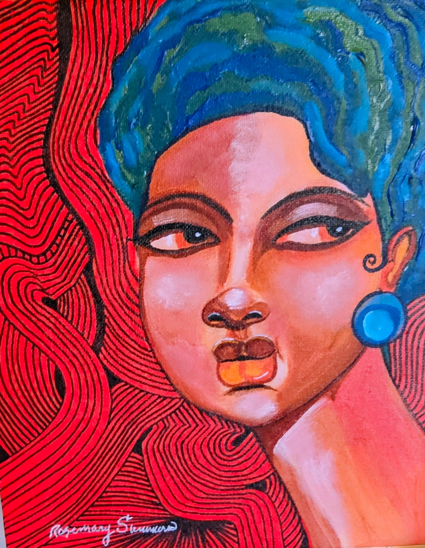 Aunt Mae Don't Play!8x10 inches o  canvas board/acrylic