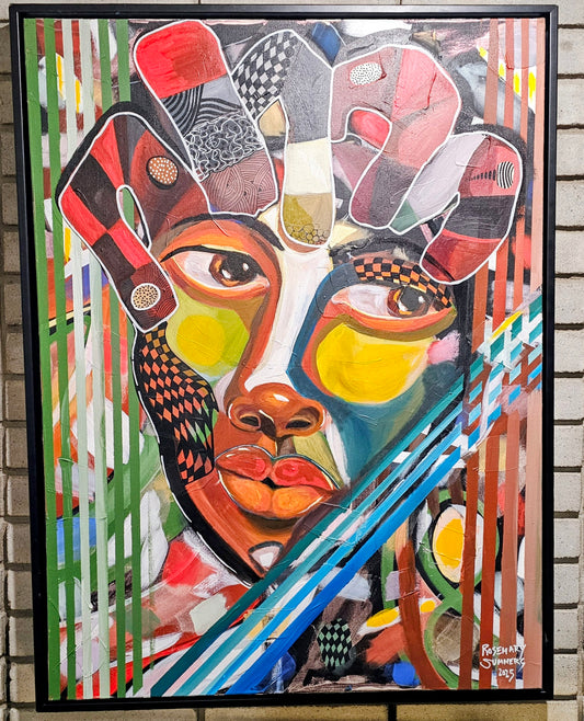 'I Woke Up this Way' framed-32x42x2 inches/acrylic