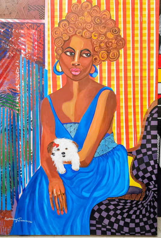Beauty and her Puppy-24x36 inches/acrylic