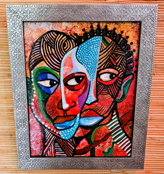 Thinking About A Family Reunion! 10x12 inches - framed ready to hang - acrylic- certificate of authenticity and artist biography