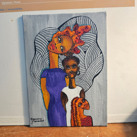 The Kute Family Series #2 acrylic on canvas board 5x7 inches