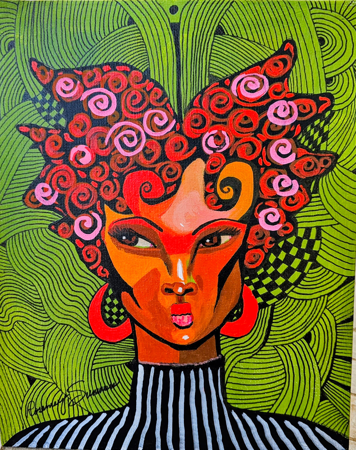 Pretty Gurls #3  8x10 inches on canvas board /acrylic