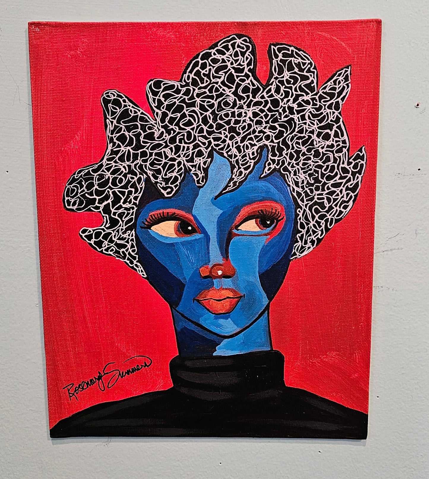 Pretty Gurls #5  8x10 inches on canvas board /acrylic