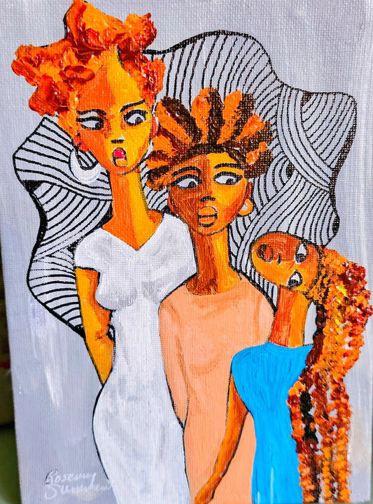 The Kute Family Series #1 -acrylic on canvas 5x7 inches