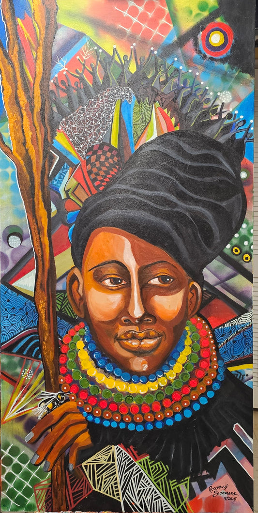 Juneteeth•  "The Dignity of Dawn" 24x48x2 inches/acrylic