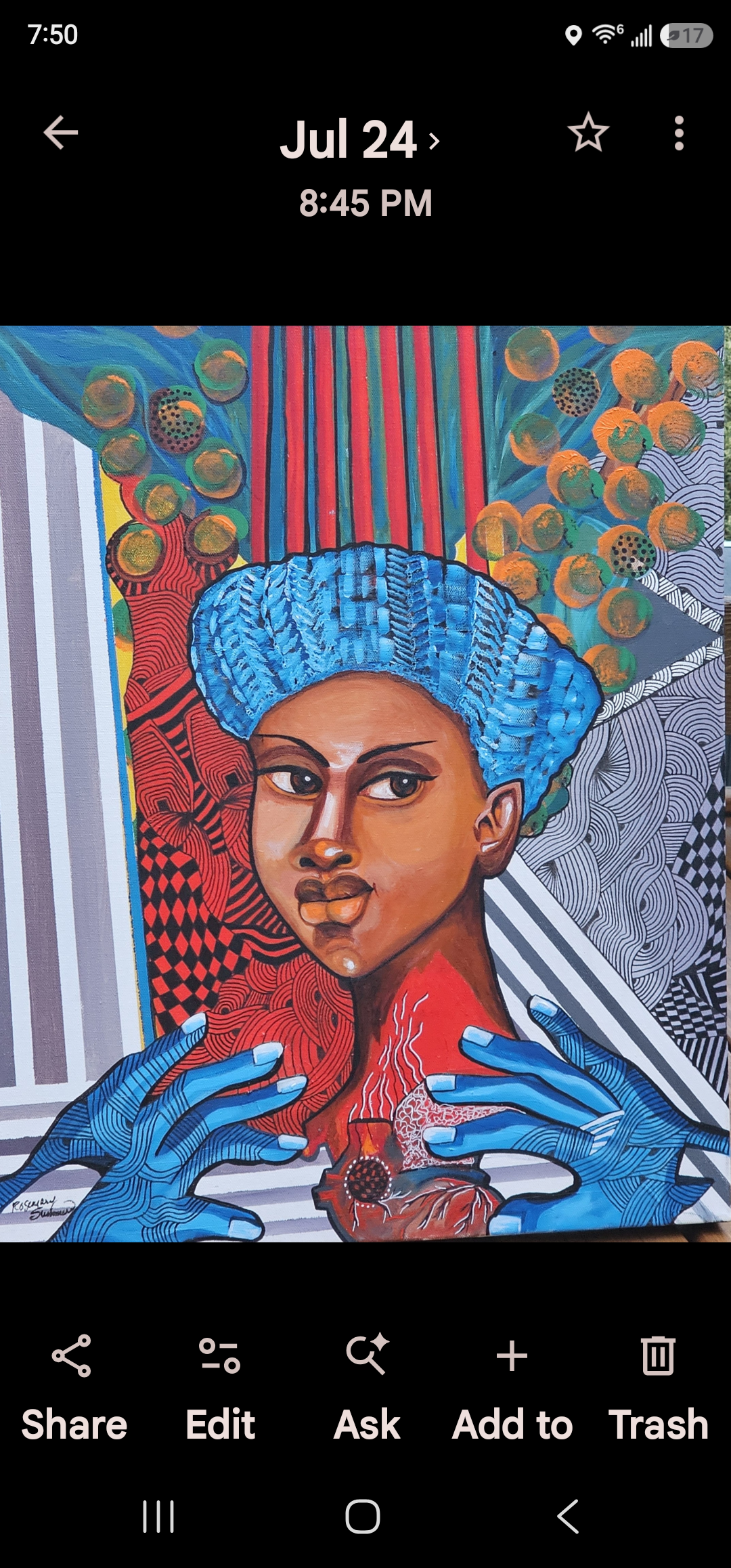 Careful with My Heart! 20x24 inches Acrylic/canvas