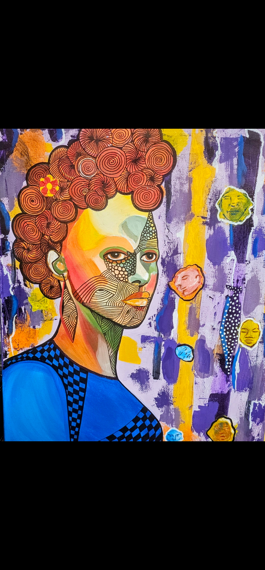 Musu – Means "woman" or "beautiful woman" in several regional languages. 16x20 inches canvas