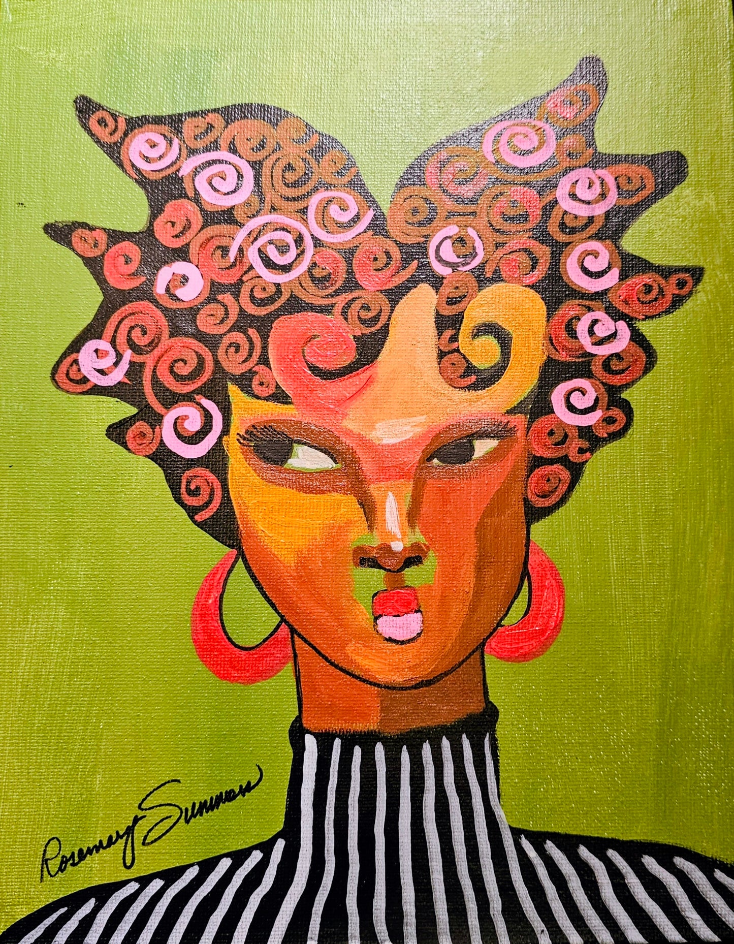 Pretty Gurls #3  8x10 inches on canvas board /acrylic