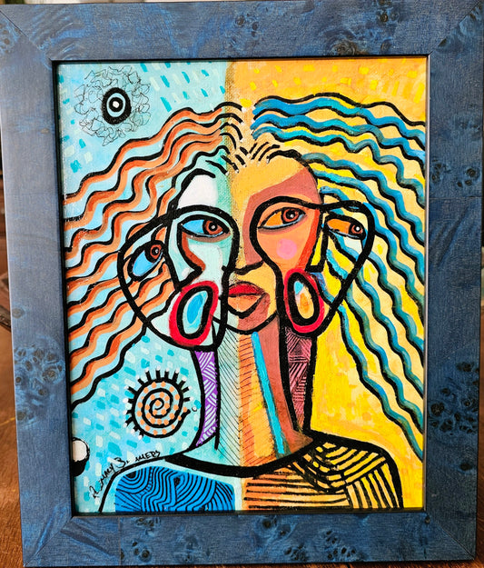 Crazy about My Hair! 9x12 inches - Acrylic framed