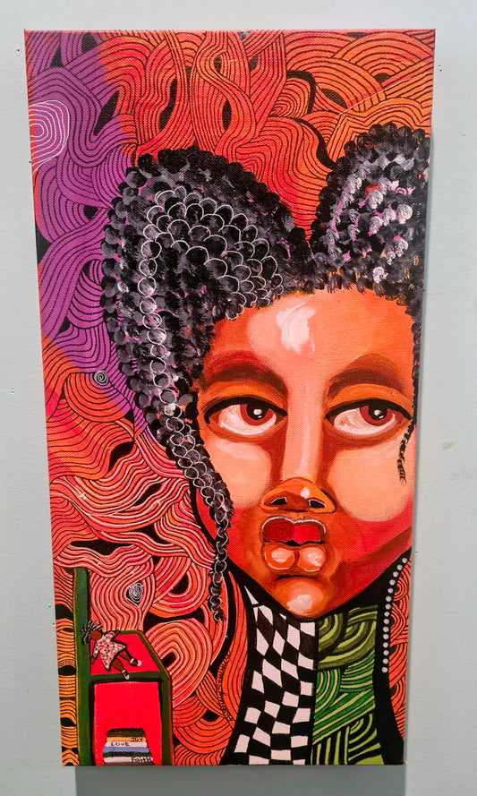 'Her Babydoll Knows Everything' 10x20 inches/gallery wrapped canvas/acrylic