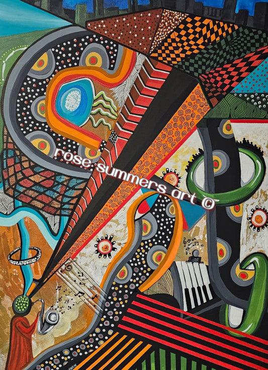 Syncopated Jazz Explosion! 24x36 inches