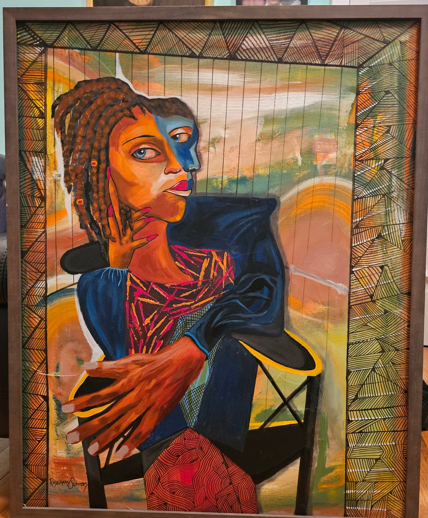 Put a Ring On It  25x32 inches/acrylic/framed ready to hang