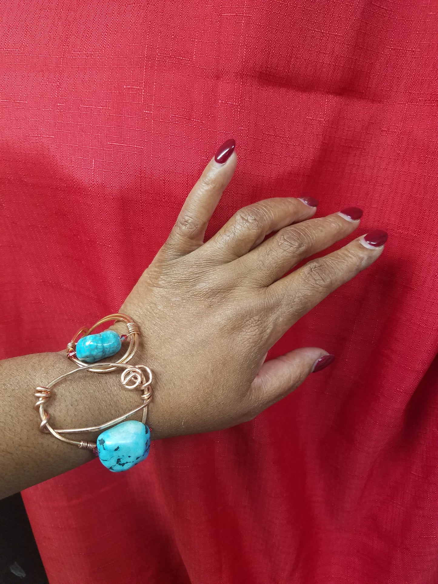 Copper and turquoise Cuff-SOLD!