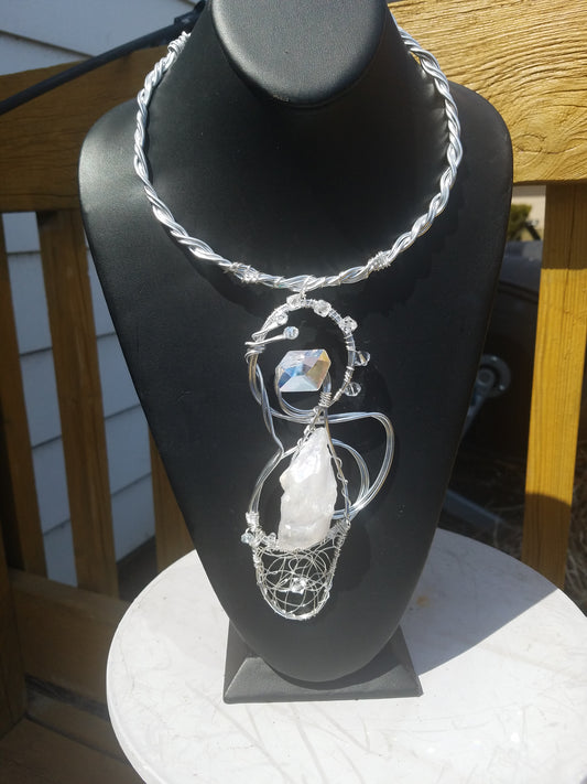 Swarovski crystal wire neck sculpture -Sold